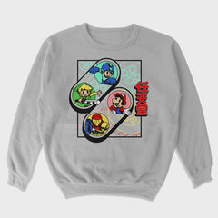 Moletom Gola Redonda Controles Snes Personagens