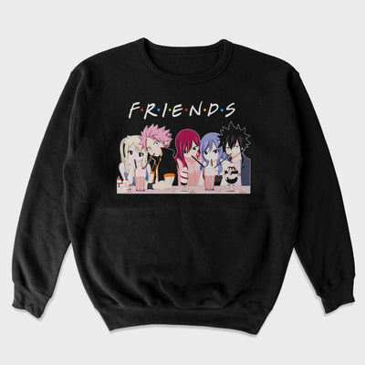 Moletom Gola Redonda Anime Fairy Tail Friends Preto