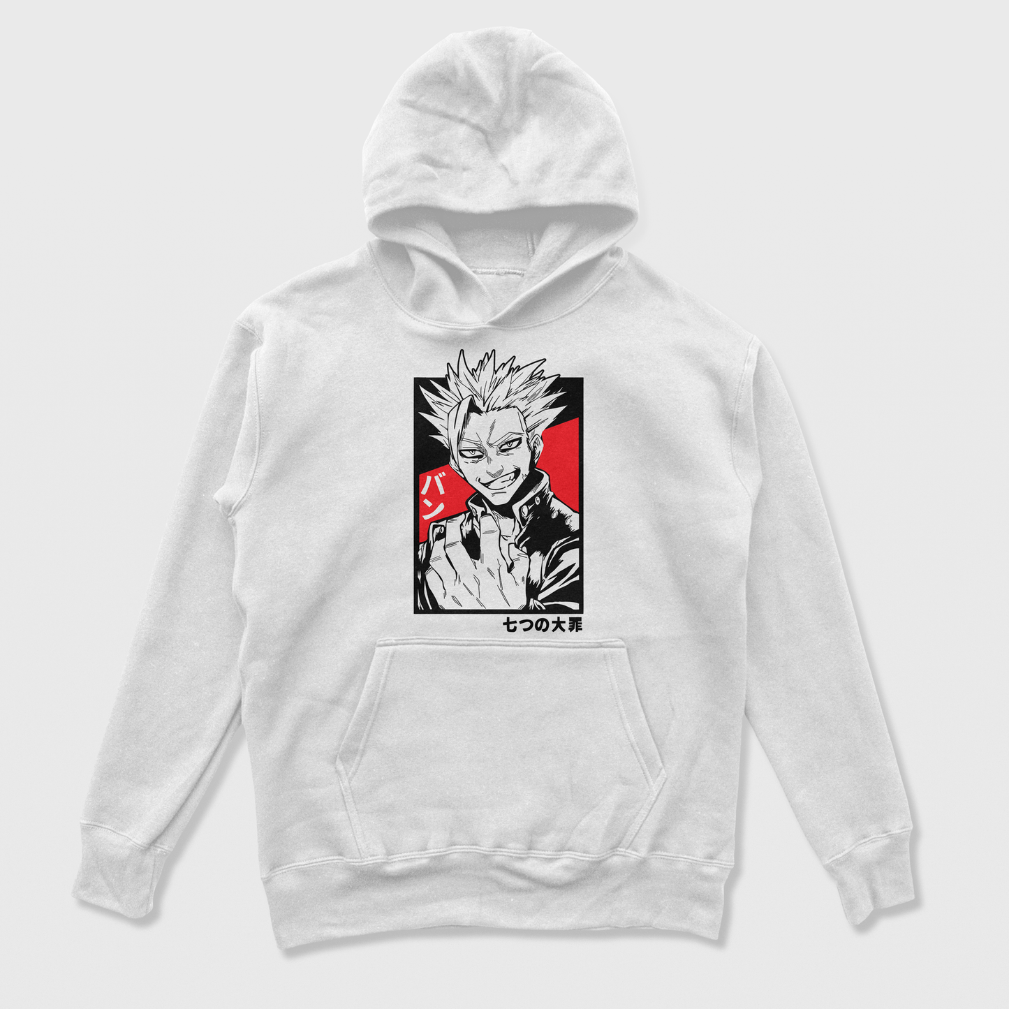 Moletom Canguru Nanatsu No Taizai Ban Branco