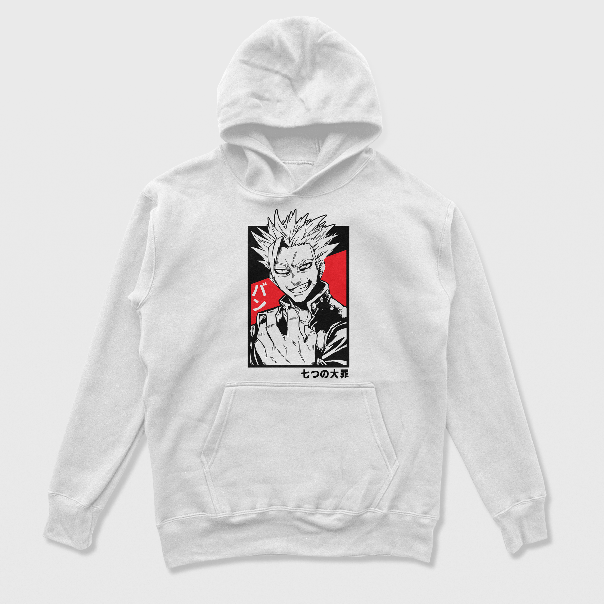 Moletom Canguru Nanatsu No Taizai Ban Branco