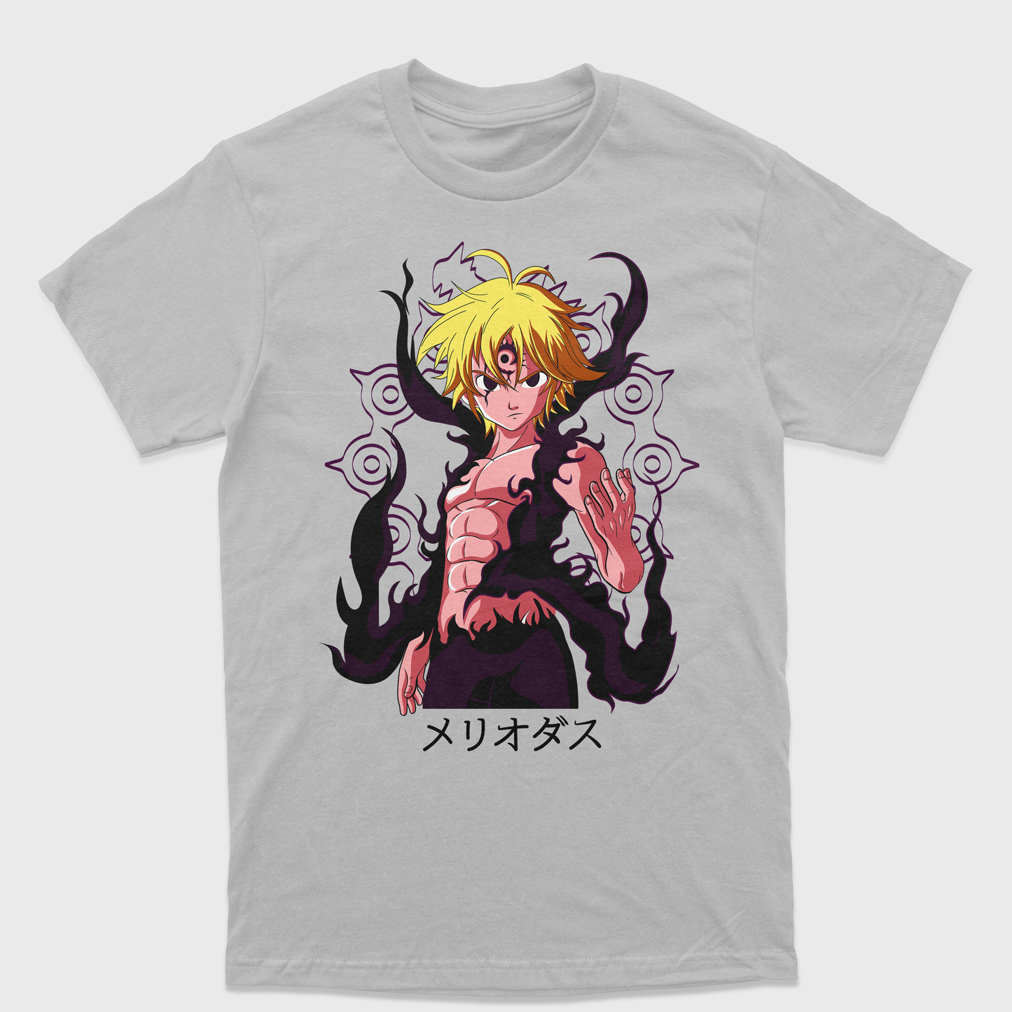 Camiseta Nanatsu No Taizai Meliodas Cinza 