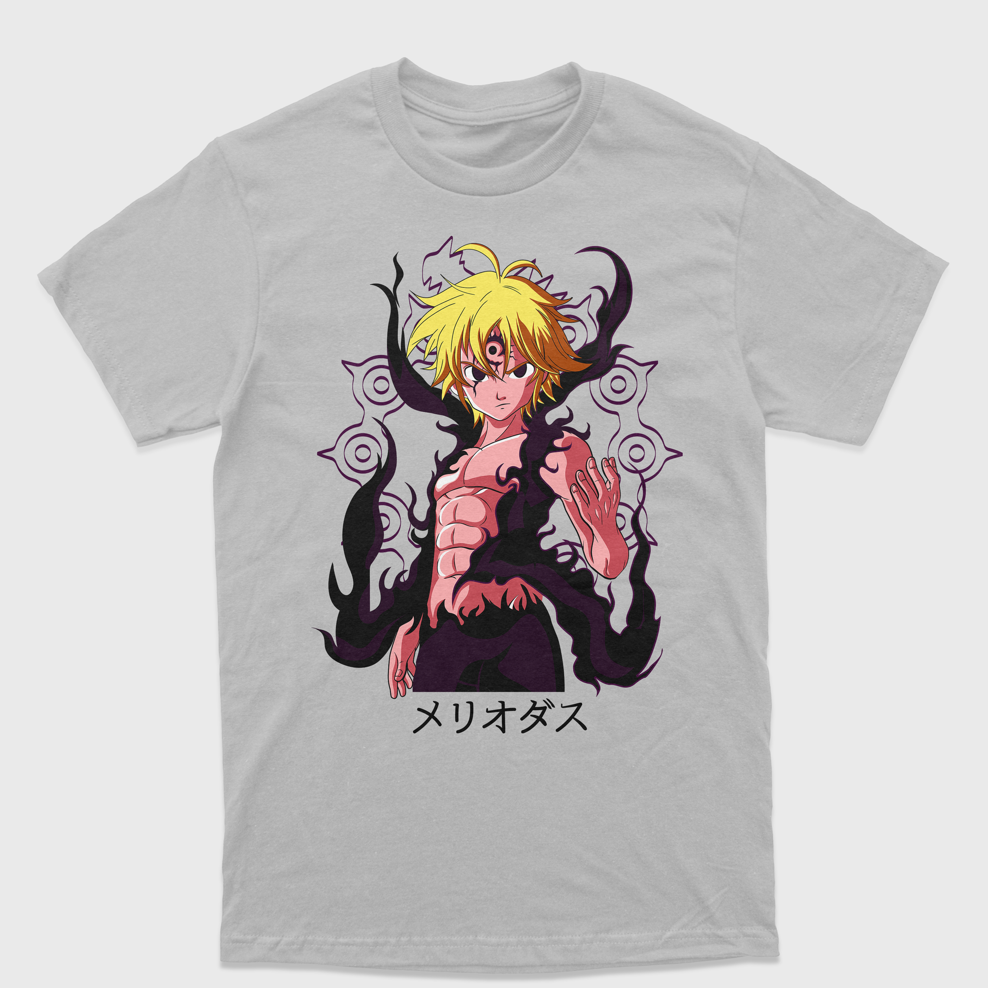 Camiseta Nanatsu No Taizai Meliodas Cinza 