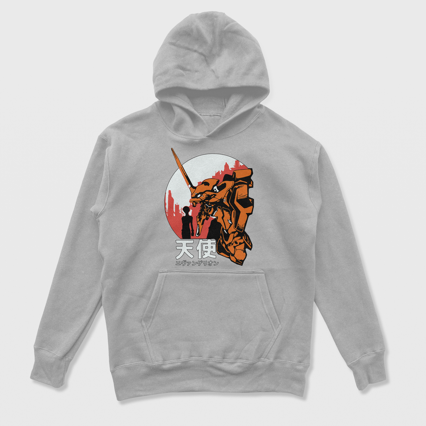 Moletom Canguru Neon Genesis Evangelion Apocalipse Cinza