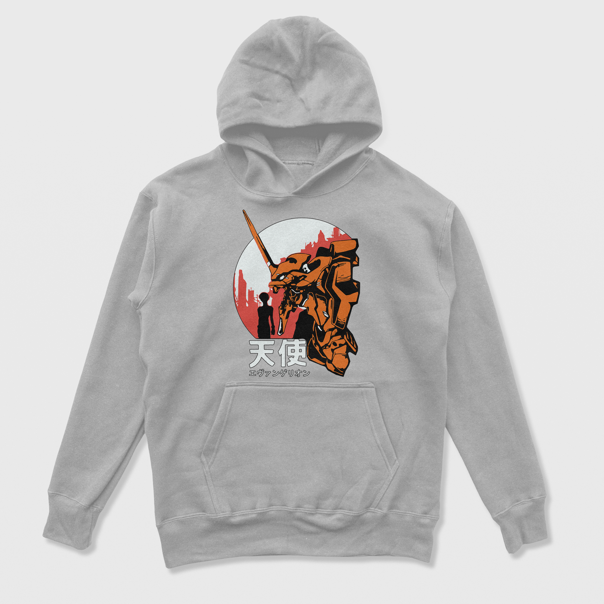 Moletom Canguru Neon Genesis Evangelion Apocalipse Cinza