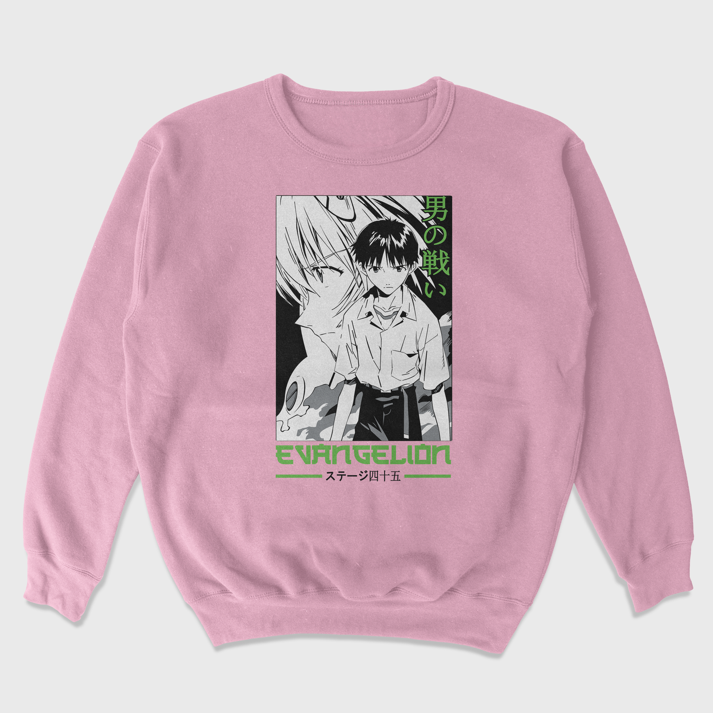 Moletom Gola Redonda Neon Genesis Evangelion Personagens Rosa Bebê