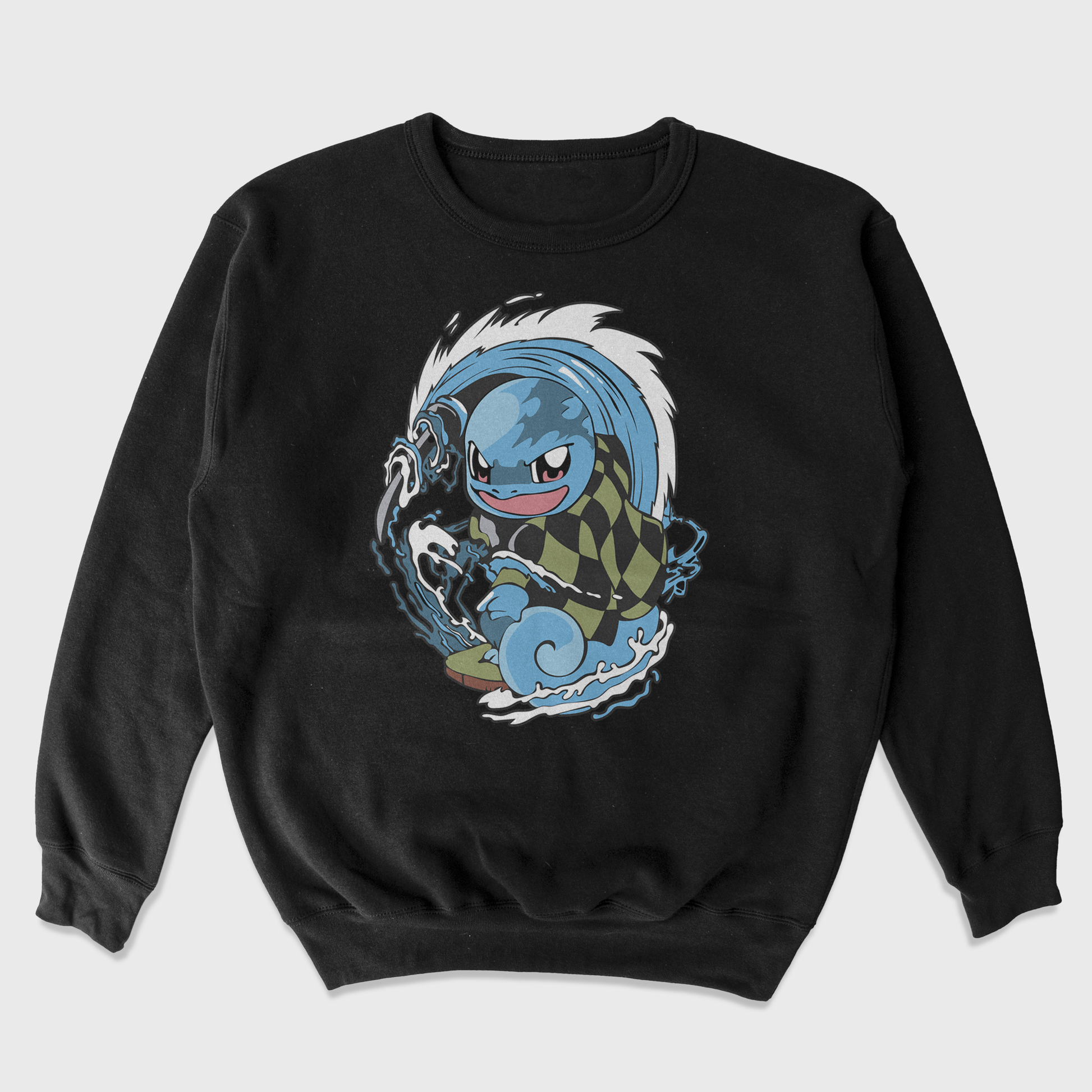 Moletom Gola Redonda Pokemon Squirtle Tanjiro preto