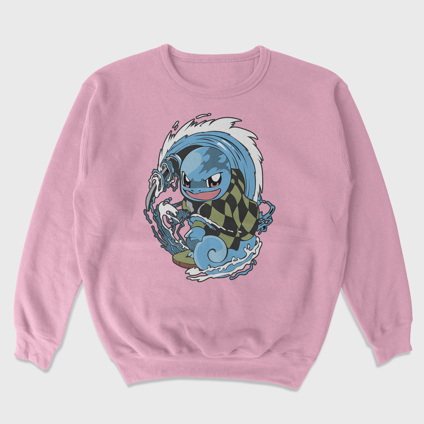 Moletom Gola Redonda Pokemon Squirtle Tanjiro Rosa Bebê