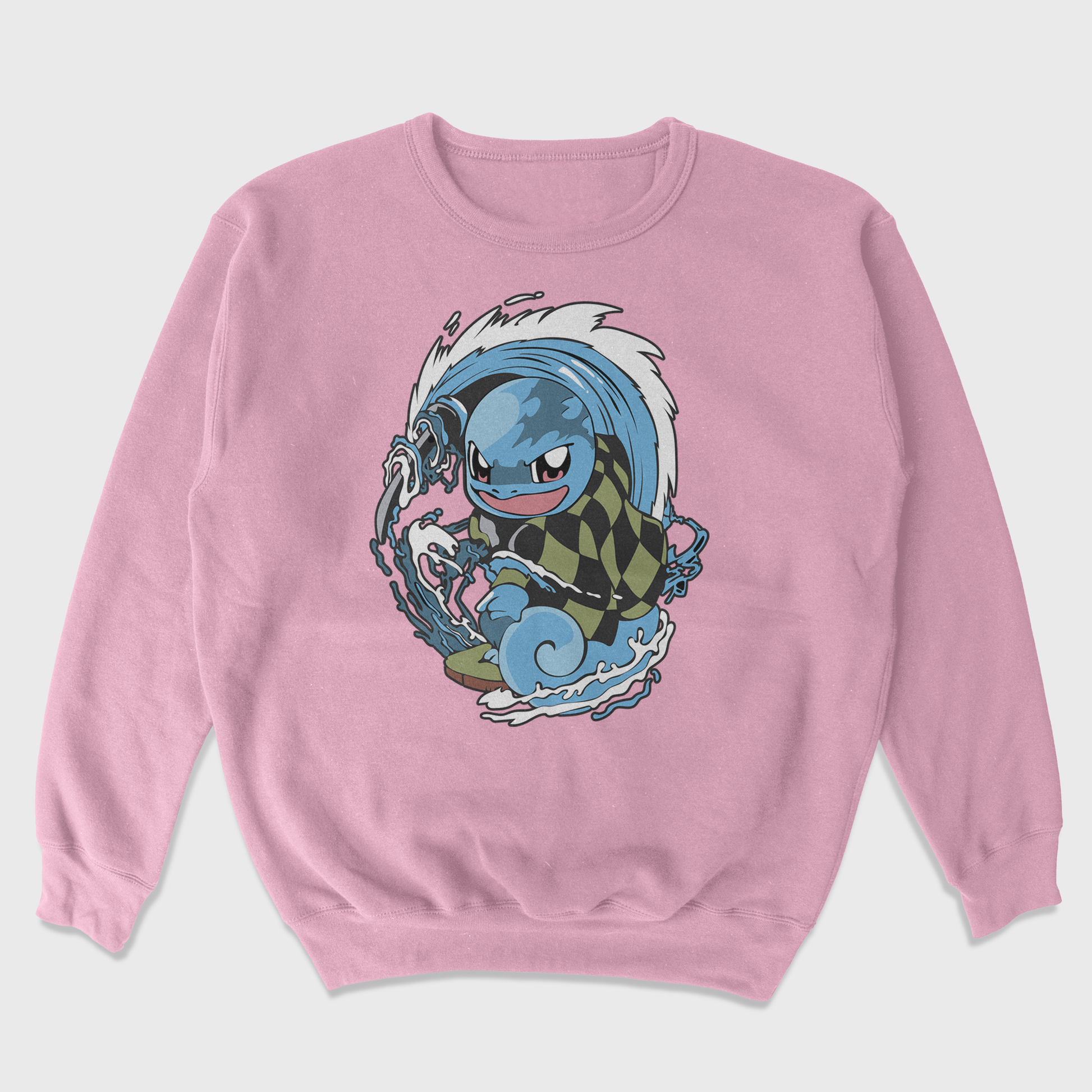 Moletom Gola Redonda Pokemon Squirtle Tanjiro Rosa Bebê