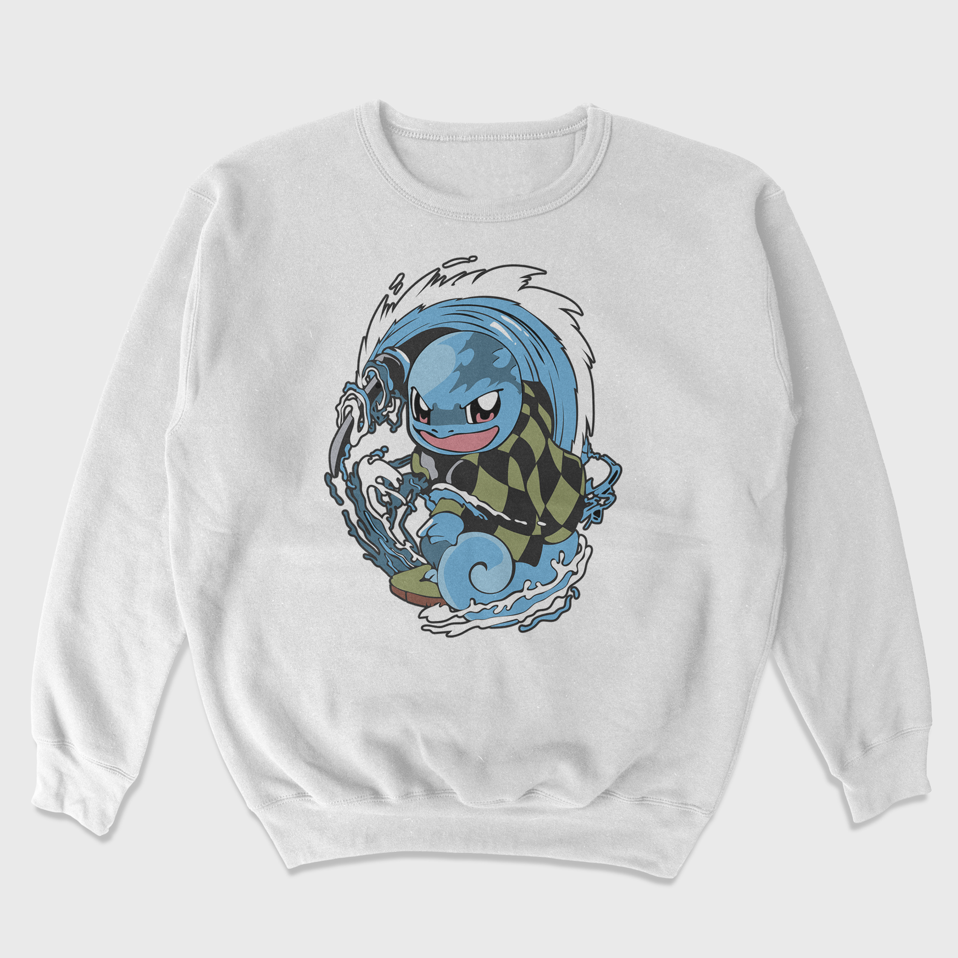 Moletom Gola Redonda Pokemon Squirtle Tanjiro branca