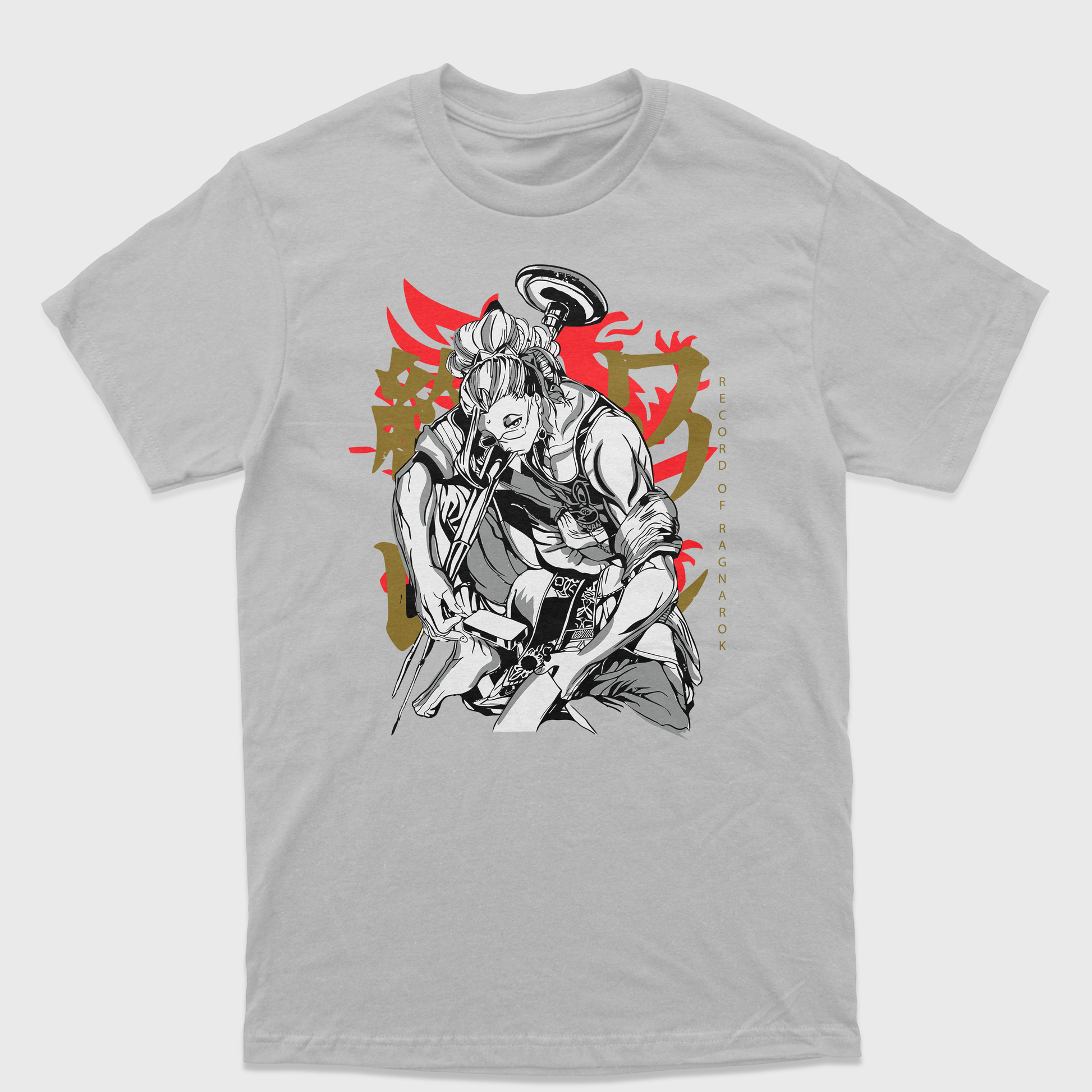 Camiseta Record Of Ragnarok Buda-cinza 