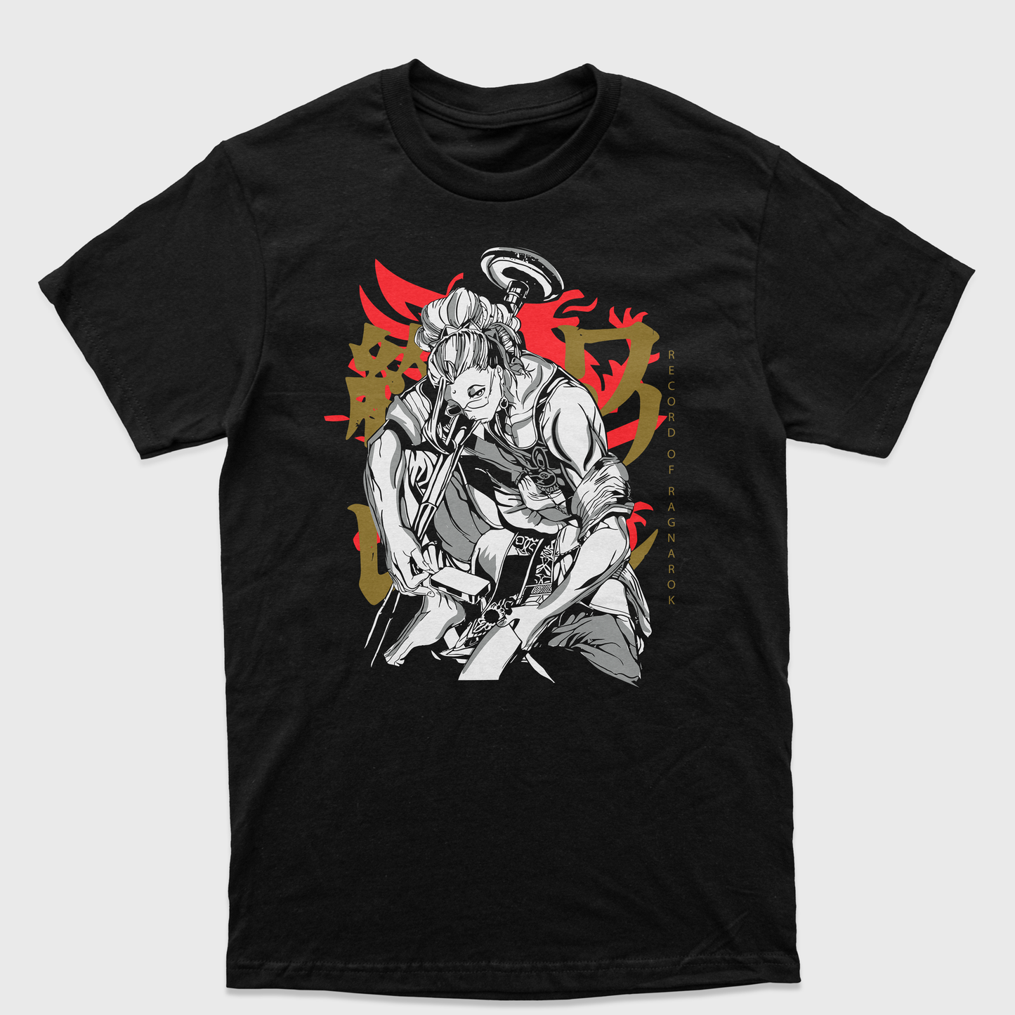Camiseta Record Of Ragnarok Buda-preto
