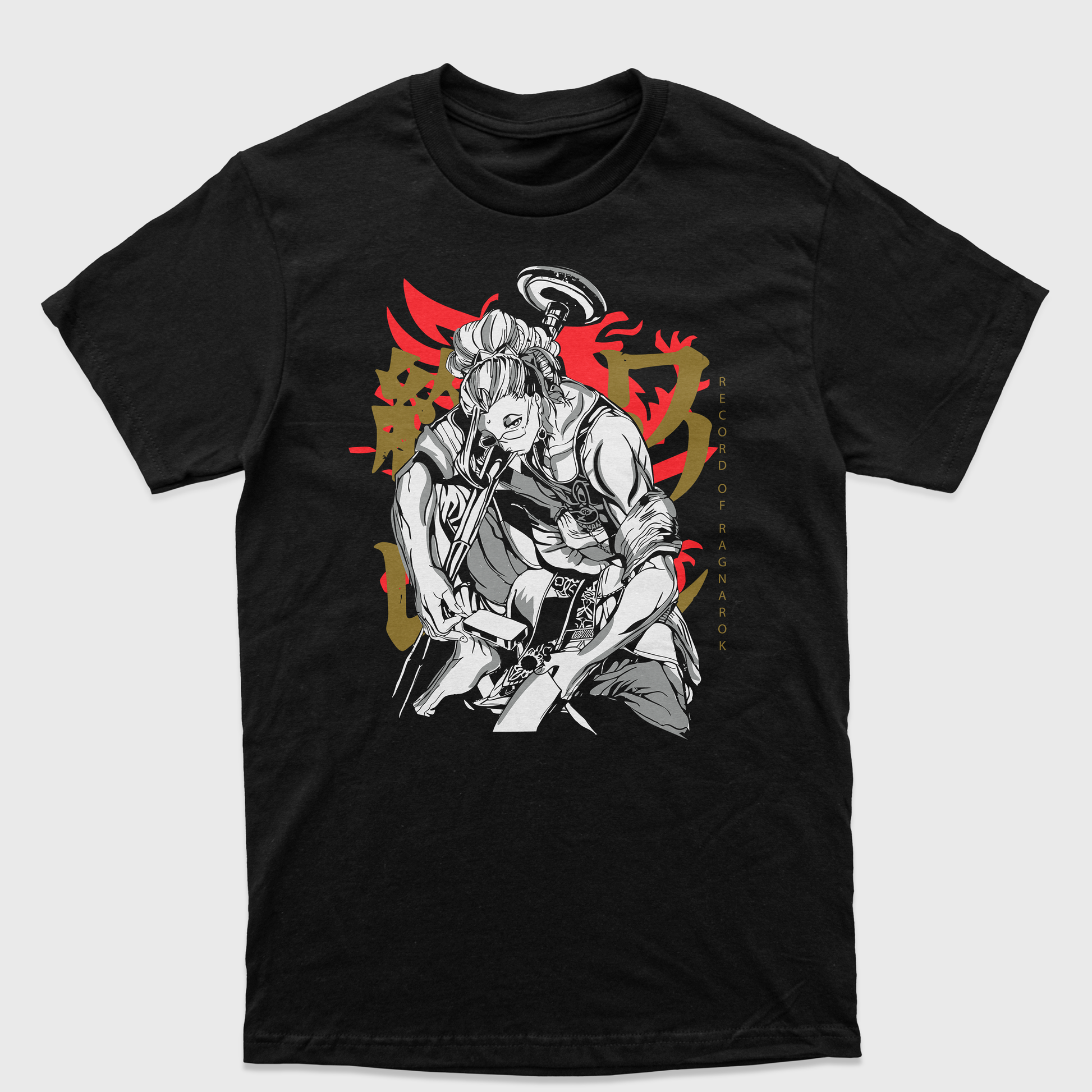 Camiseta Record Of Ragnarok Buda-preto