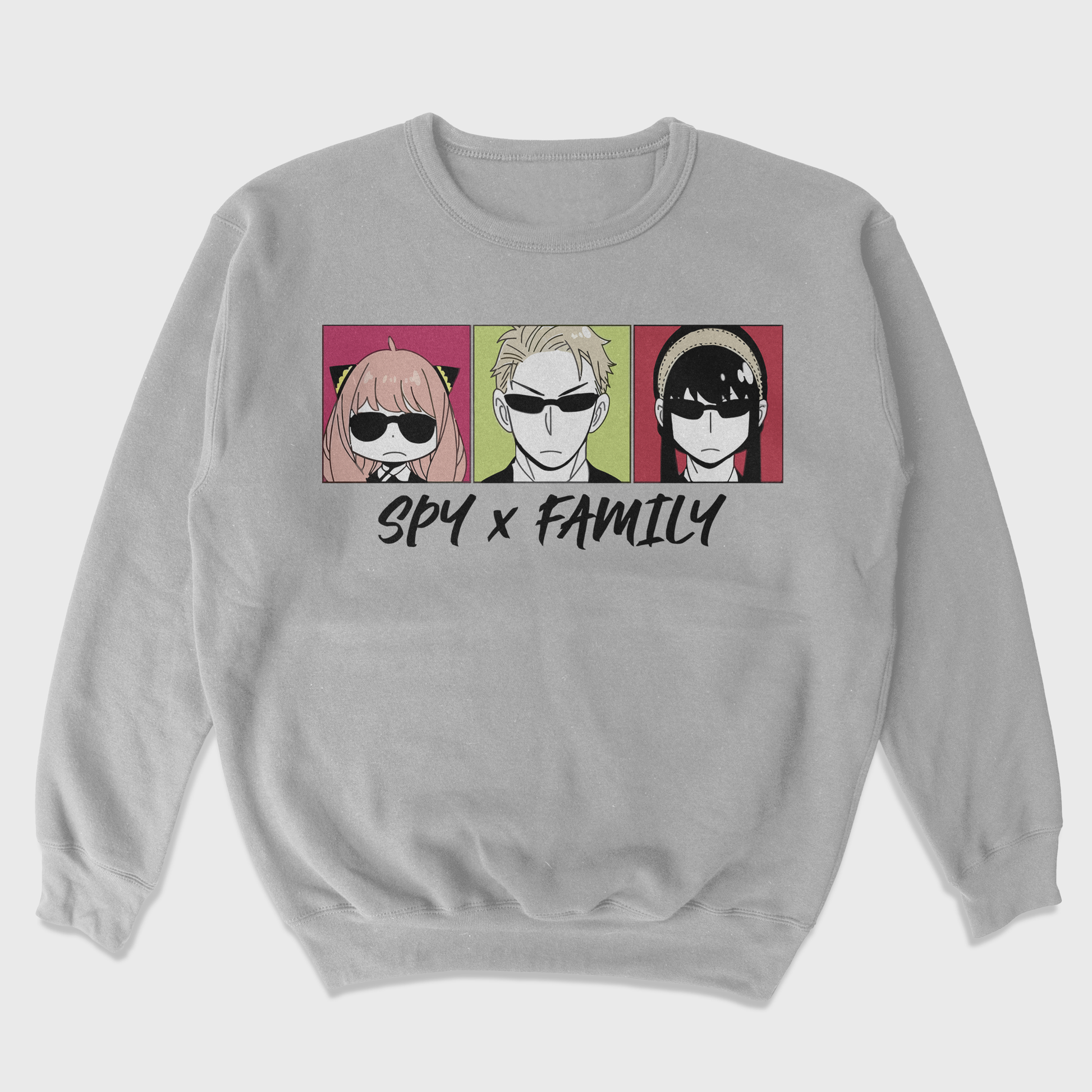 Moletom Gola Redonda Spy X Family Anime Cinza