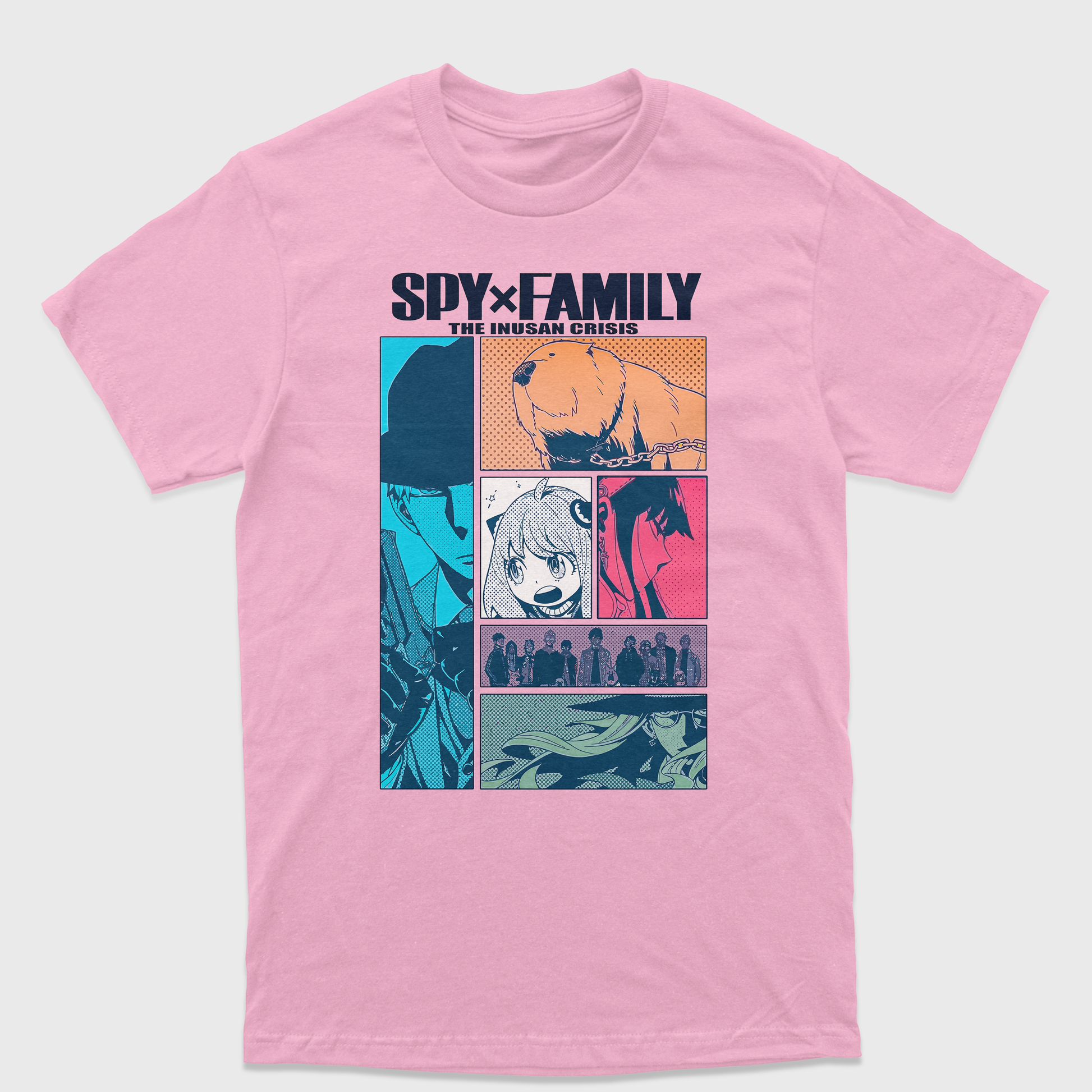 Camiseta Spy x Family Personagens-rosa bebe