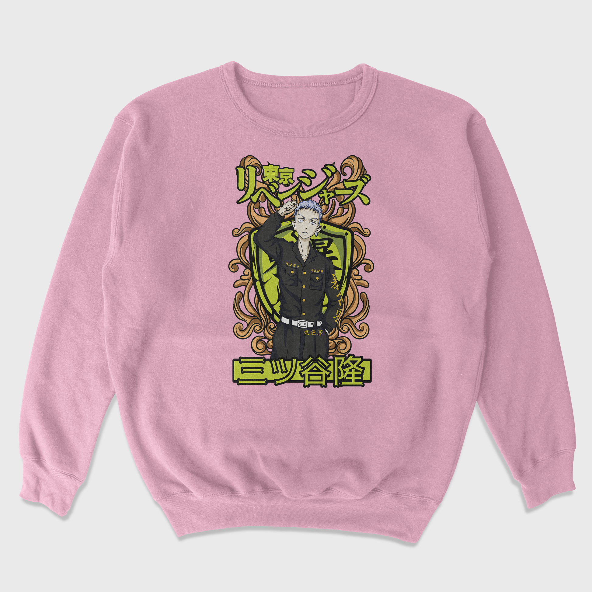 Moletom Gola Redonda Takashi Mitsuya Tokyo Revengers Rosa Bebê