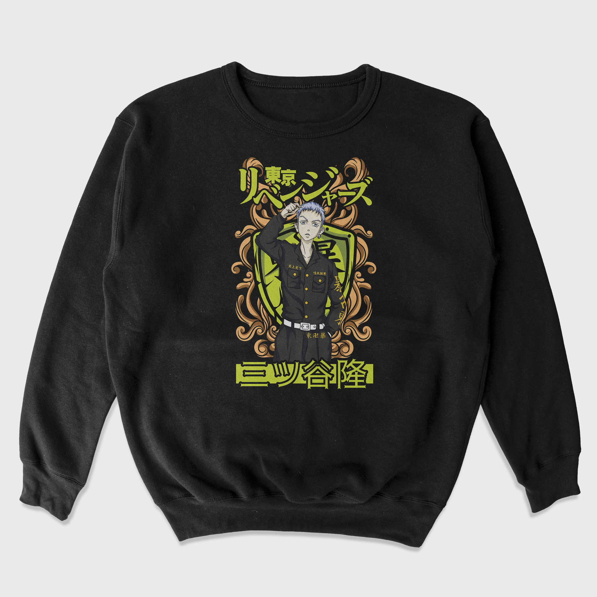 Moletom Gola Redonda Takashi Mitsuya Tokyo Revengers Preto