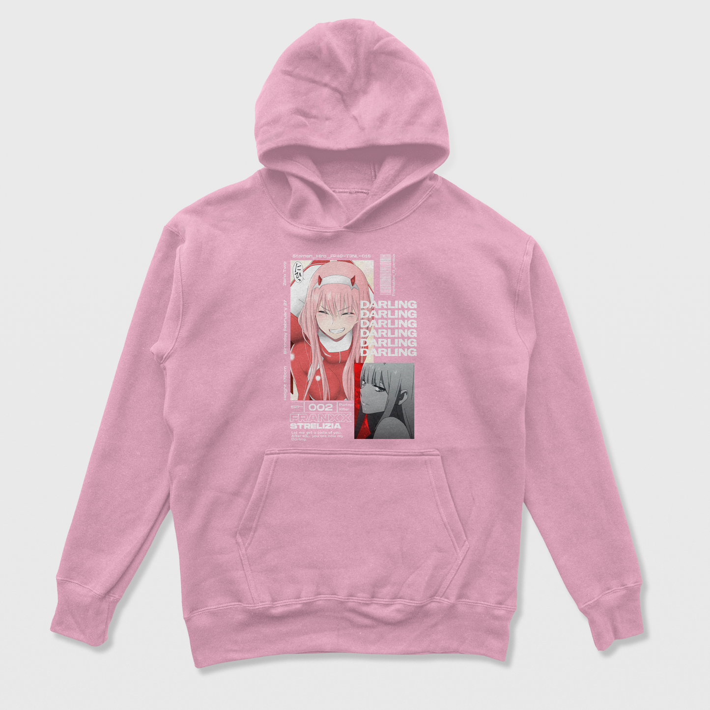 Moletom Canguru Darling In The Franxx 02 Rosa Bebê