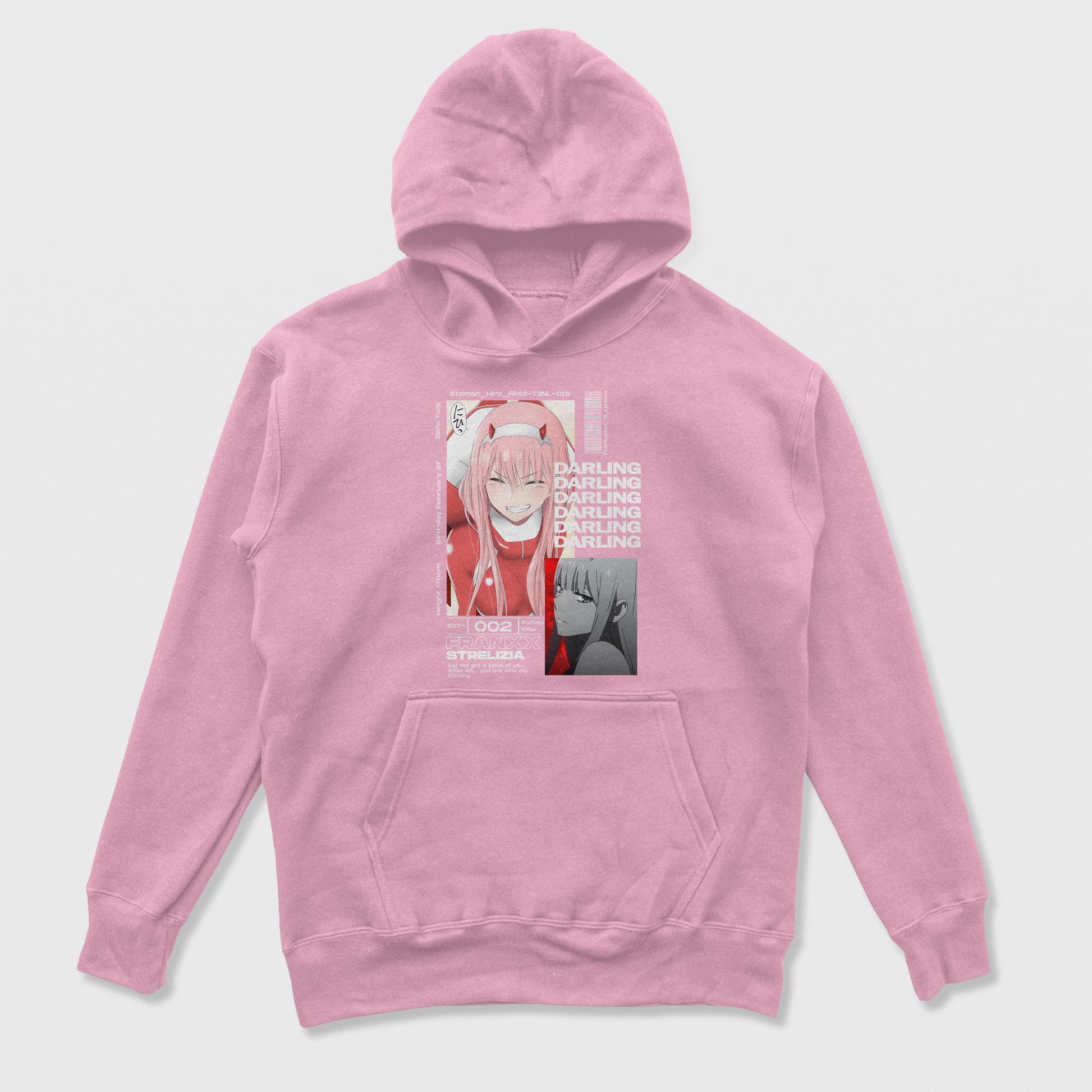 Moletom Canguru Darling In The Franxx 02 Rosa Bebê