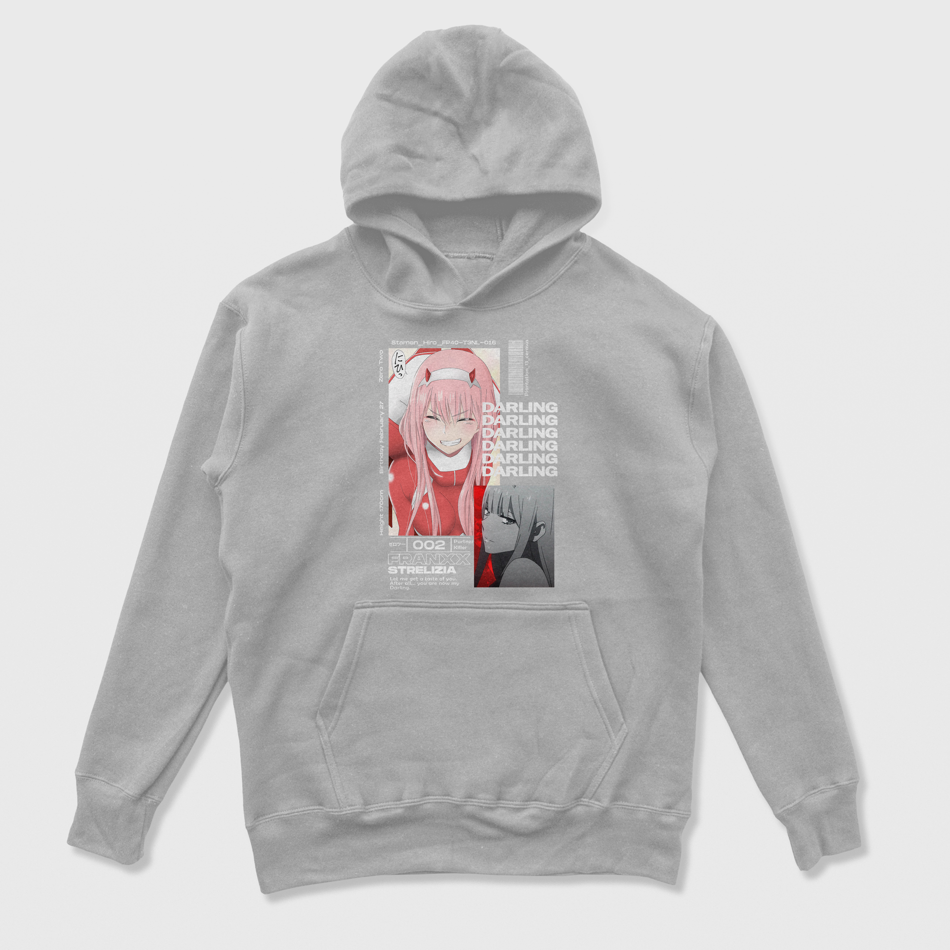 Moletom Canguru Darling In The Franxx 02 Cinza